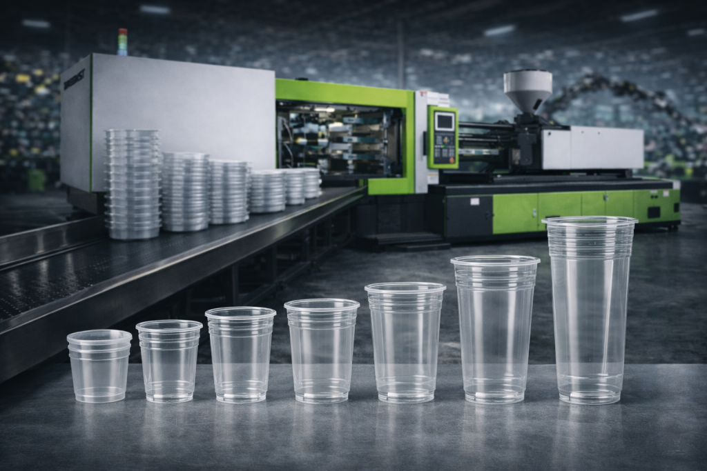 Disposable plastic cup injection molding application